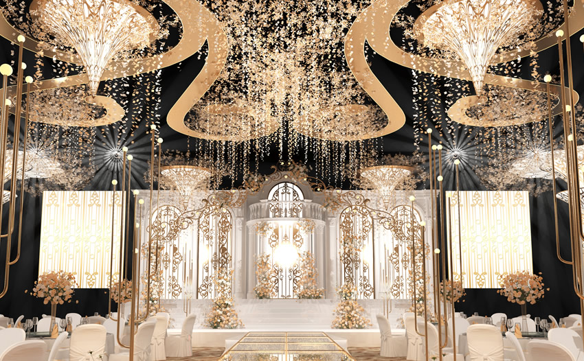 临猗花木兰喜事汇金色大厅效果展示